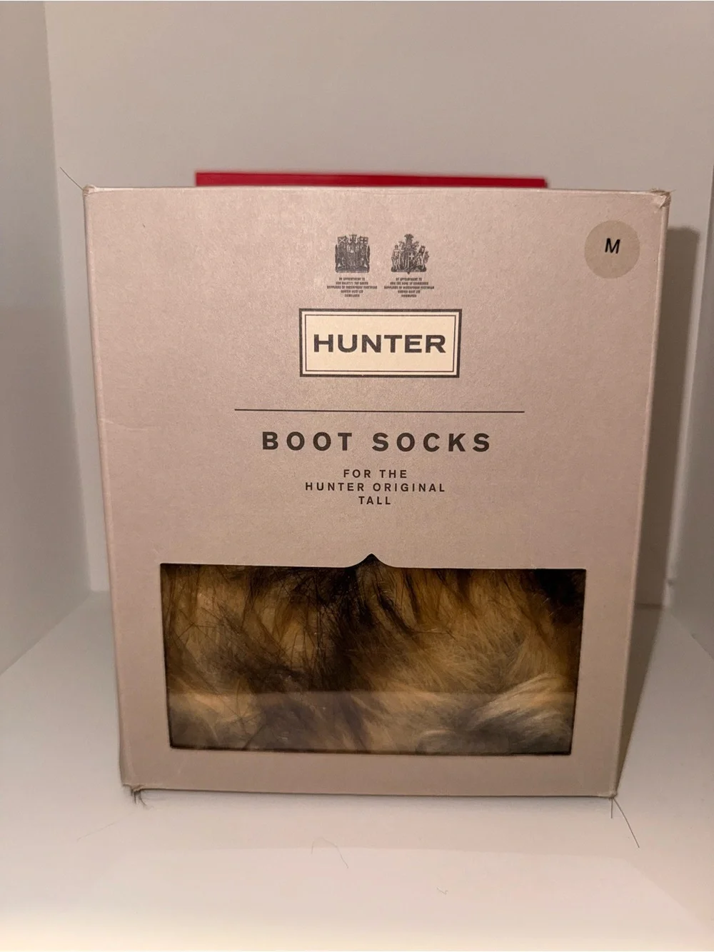 HUNTER Tall Brown Fur Boot Socks - Womens size M (5-7)
